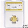 Image 1 : 1914 $2.50 Gold Quarter Eagle PGA MS64