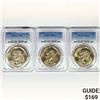 Image 1 : 1974 Set (3) Eisenhower Silver Dollars PCGS MS65