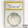 Image 1 : 1881-S Morgan Silver Dollar PGA MS64+ DMPL