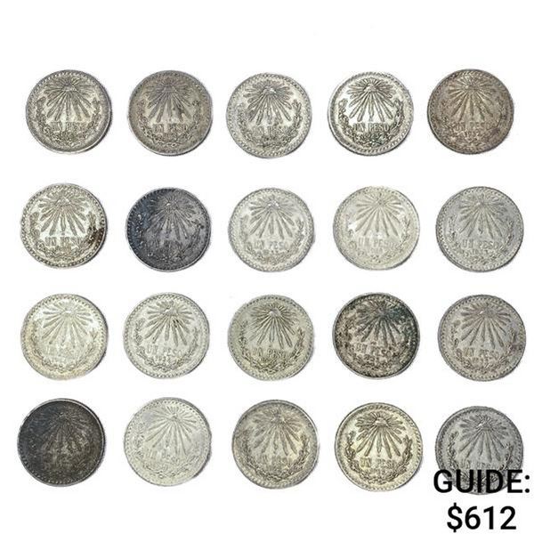 1920-1945 Mexico 7.714oz TW SILV 1 Pesos (20 Coins
