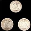 Image 1 : (3) Seated Liberty Quarters ((2) 1853, 1877-S) NIC