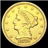 Image 1 : 1879 $2.50 Gold Quarter Eagle CLOSELY UNCIRCULATED