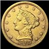 Image 1 : 1869-S $2.50 Gold Quarter Eagle NEARLY UNCIRCULATE