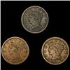 Image 1 : (3) Large Cents ((2) 1853, 1854) LIGHTLY CIRCULATE