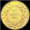 Image 2 : 1854-A France .1867oz Gold 20 Francs CLOSELY UNCIR