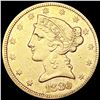 Image 1 : 1880 $5 Gold Half Eagle NEARLY UNCIRCULATED