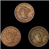 Image 1 : (3) Large Cents (1855 (2) 1856) LIGHTLY CIRCULATED