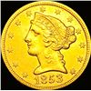 Image 1 : 1853 $5 Gold Half Eagle UNCIRCULATED