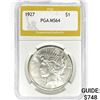 Image 1 : 1927 Silver Peace Dollar PGA MS64
