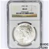 Image 1 : 1922 Silver Peace Dollar NGC MS65