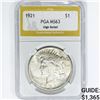 Image 1 : 1921 Silver Peace Dollar PGA MS63 High Relief