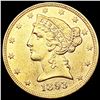 Image 1 : 1893 $5 Gold Half Eagle UNCIRCULATED