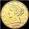 Image 1 : 1880 $5 Gold Half Eagle UNCIRCULATED