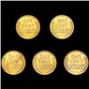 Image 2 : (5) 1930 Wheat Cents CHOICE BU