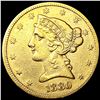 Image 1 : 1880 $5 Gold Half Eagle CLOSELY UNCIRCULATED