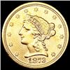 Image 1 : 1873 Open 3 $2.50 Gold Quarter Eagle UNCIRCULATED