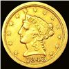 Image 1 : 1843-C $2.50 Gold Quarter Eagle CLOSELY UNCIRCULATED