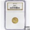 Image 1 : 1909 $2.50 Gold Quarter Eagle NGC MS61