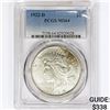 Image 1 : 1922-D Silver Peace Dollar PCGS MS64