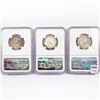 Image 2 : 1954-1958 Set (3) Wash Silv Quarters NGC MS66