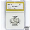 Image 1 : 1942-P Jefferson Half Dollar PGA PR65+ Type 2