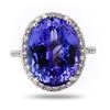 Image 1 : 13.24 ctw Tanzanite and 0.60 ctw Diamond 18K White Gold Ring