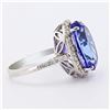 Image 3 : 13.24 ctw Tanzanite and 0.60 ctw Diamond 18K White Gold Ring