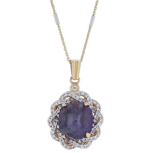 15.78 ctw Ruby and 0.87 ctw White Sapphire Pendant