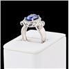 Image 3 : 4.63 ctw Tanzanite and 0.54 ctw Diamond Platinum Ring