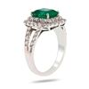 Image 3 : 2.14 ctw Emerald and 1.08 ctw Diamond 18K White Gold Ring