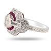 Image 2 : 0.50 ctw F COLOR Diamond and 1.06 ctw Ruby Platinum Ring (1.08 ctw Diamonds)