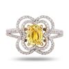 Image 1 : 1.41 ctw UNHEATED Yellow Sapphire and 0.39 ctw Diamond 18K White Gold Ring (GIA