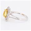 Image 3 : 1.41 ctw UNHEATED Yellow Sapphire and 0.39 ctw Diamond 18K White Gold Ring (GIA