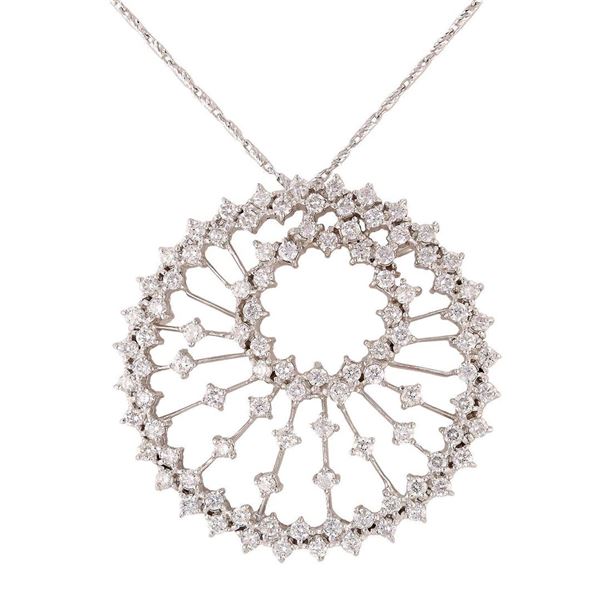 2.60 ctw Diamond 14KT White Gold Pendant/Necklace