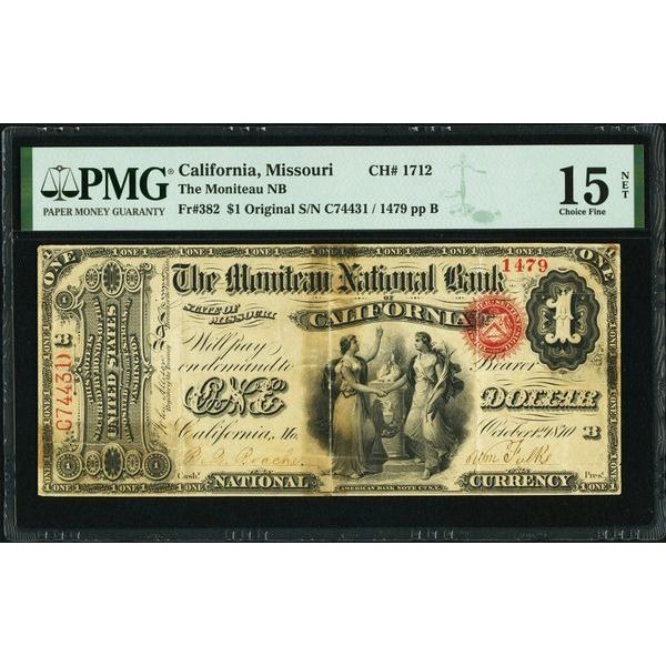 $1 Moniteau Bank of California MO PMG 15NET