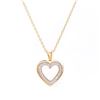 Image 1 : Plated 18KT Yellow Gold 0.21ctw Diamond Heart Pendant with Chain