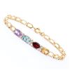 Image 1 : Plated 18KT Yellow Gold 3.85ctw Multi Color Gem and Diamond Bracelet