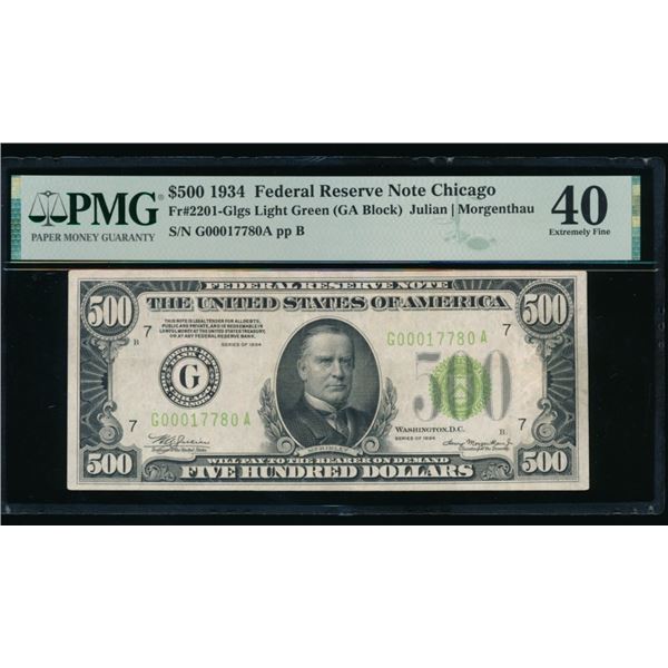 1934 $500 Chicago FRN PMG 40
