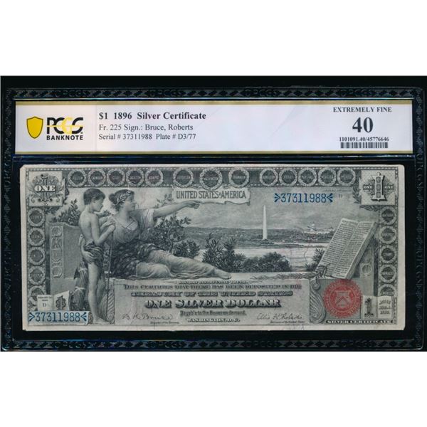 1896 $1 Educational Silver Certificate PCGS 40