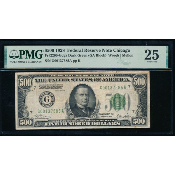 1928 $500 Chicago FRN PMG 25