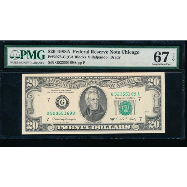 1988A $20 Chicago FRN PMG 67EPQ