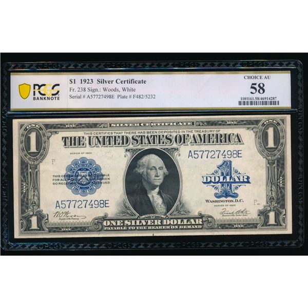 1923 $1 Silver Certificate PCGS 58