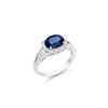 Image 2 : 14KT White Gold 2.05ct Blue Sapphire and Diamond Ring