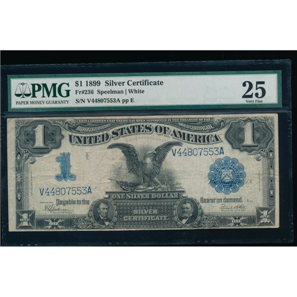 1899 $1 Black Eagle Silver Certificate PMG 25
