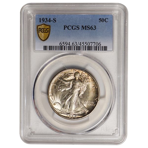 1934-S Walking Liberty Half Dollar PCGS MS63