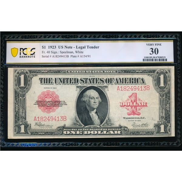 1923 $1 Legal Tender Note PCGS 30