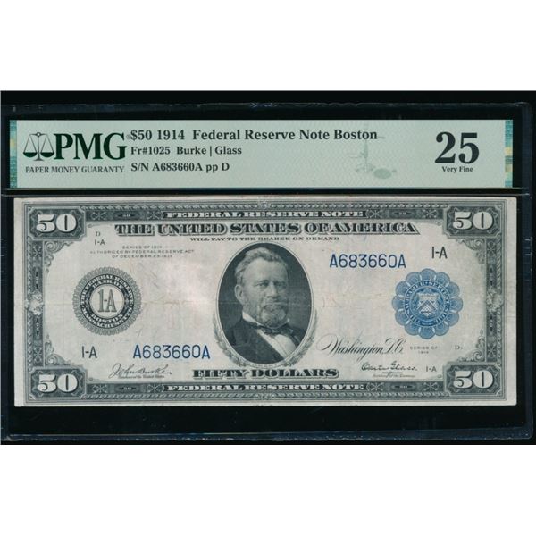 1914 $50 Boston FRN PMG 50