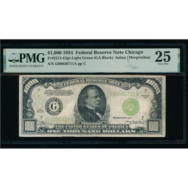 1934 $1000 Chicago FRN PMG 25
