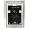 Image 2 : 2016 PANINI IMPECCABLE #1 CARSON PALMER WITH 1 TROY OUNCE SILVER BAR NUMBERED 3/8