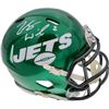 Image 1 : ZACH WILSON SIGNED NY JETS CHROME MINI HELMET (BECKETT COA)